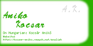 aniko kocsar business card